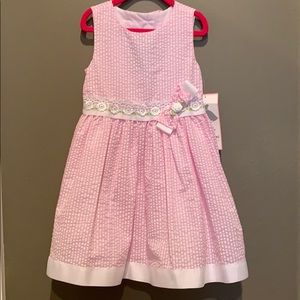 Rare Editions-Pink Seersucker Dress